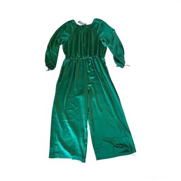 Lane Bryant emerald green holiday wide leg jumpsuit womens size 20 new with tags - Picture 3 of 11